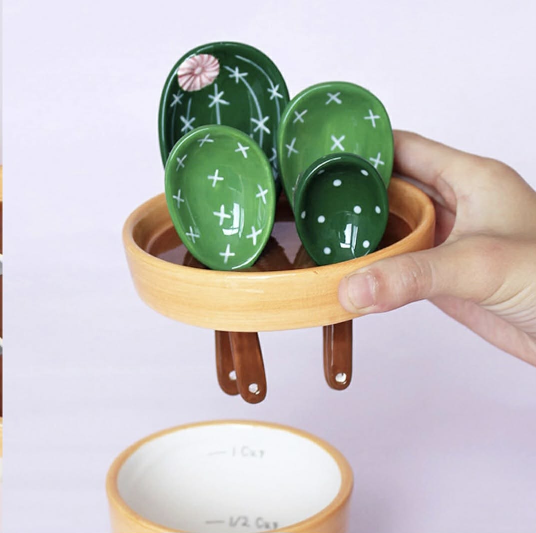 Ceramic Cactus Spoon Set