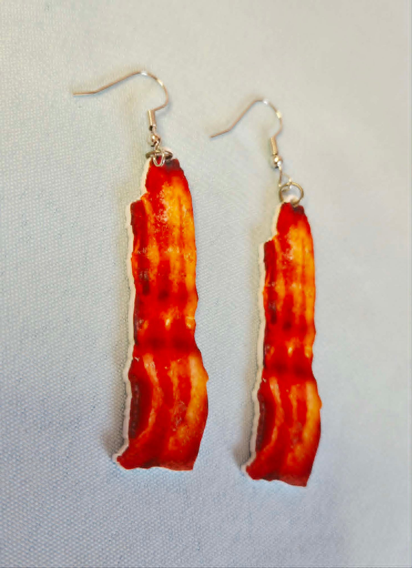 Bacon dangly earrings