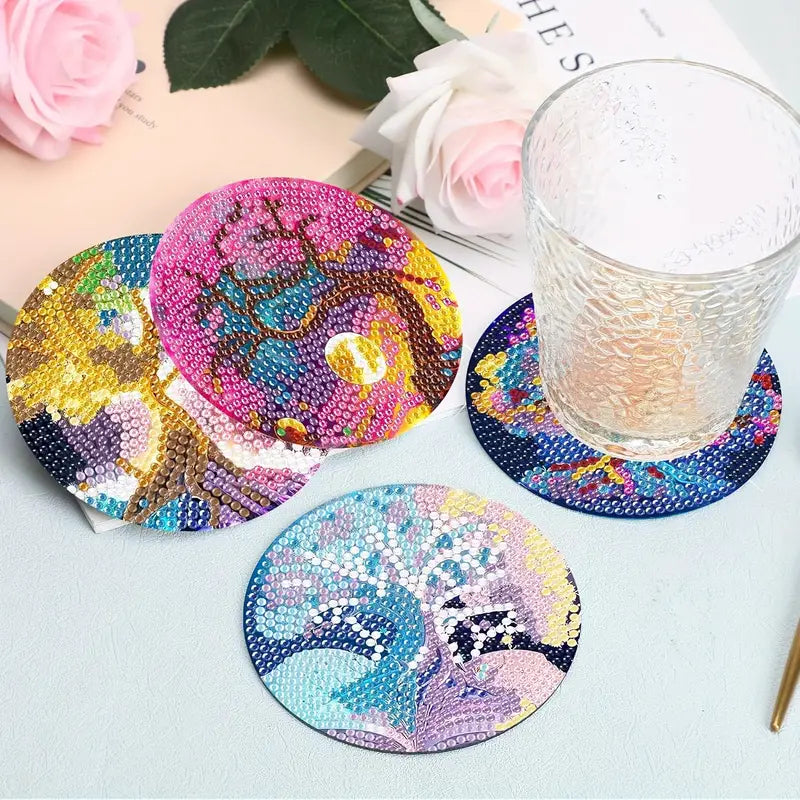 8pcs 5D Diamond Painting Coasters Set