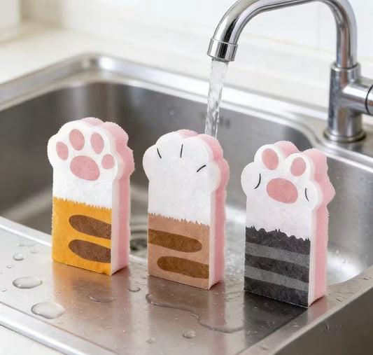 Cat paw sponge for dishwashing