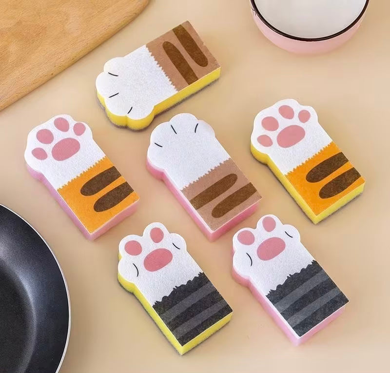 Cat paw sponge for dishwashing