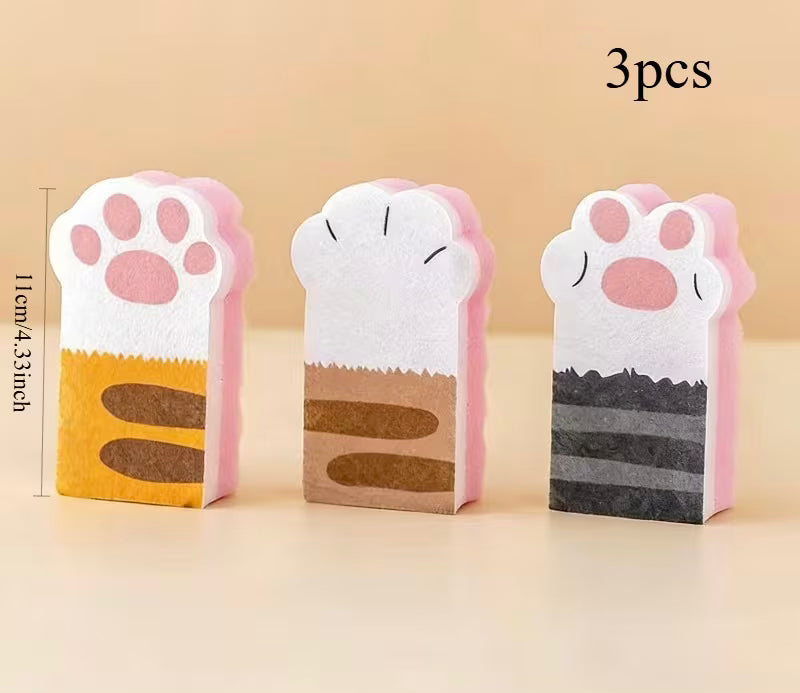 Cat paw sponge for dishwashing