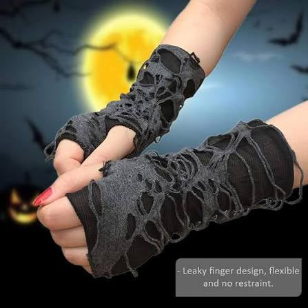 Ripped gothic style gloves