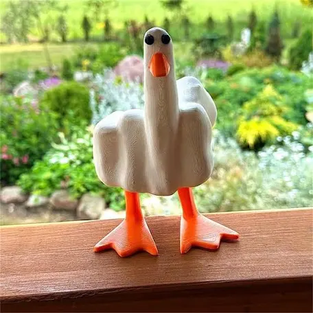 Middle finger duck ornament