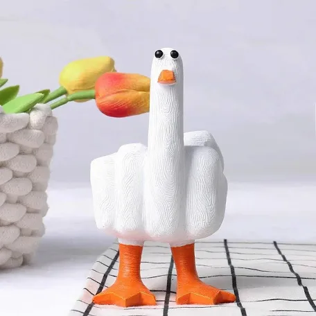 Middle finger duck ornament