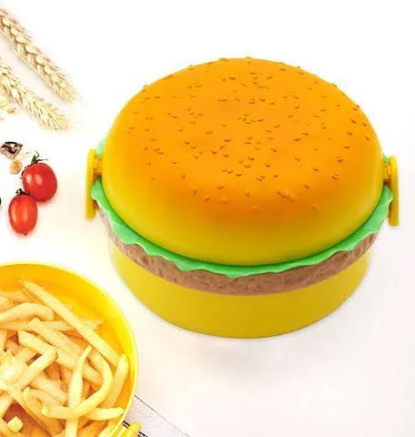 Cute hamburger shaped plastic lunch box