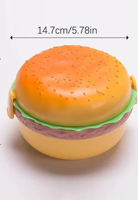 Cute hamburger shaped plastic lunch box