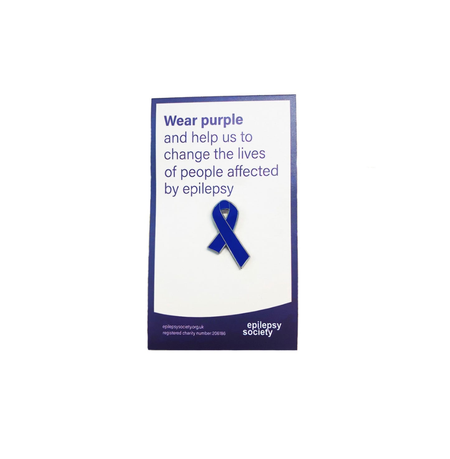 Enamel purple ribbon badge