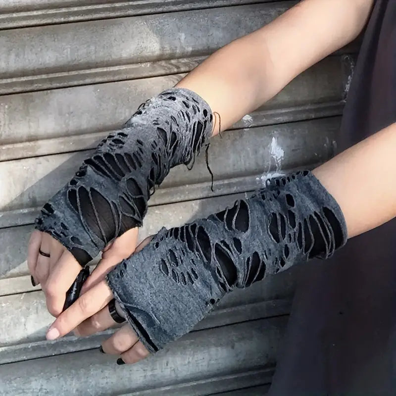 Punk broken gothic gloves